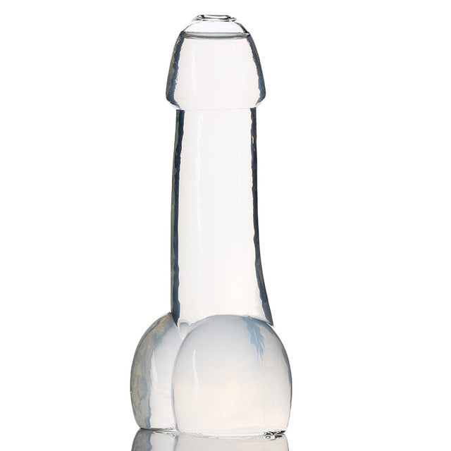 dick shape glass bottle creative for