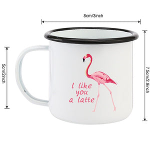 Flamingo Enamel Mugs - I Like You a Latte