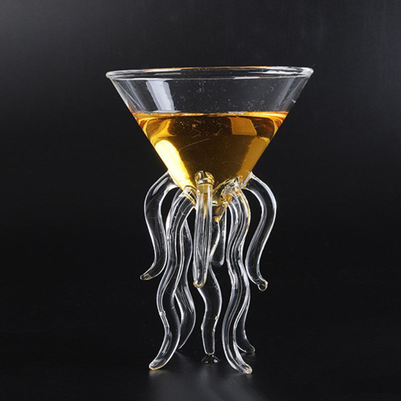 Octopus Pewter Stem Cocktail Glass