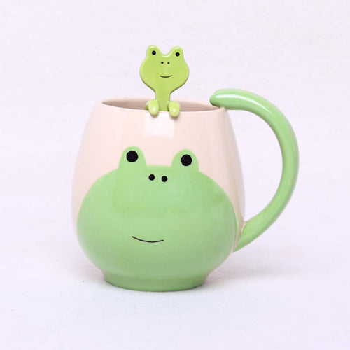 Hand-painted Frog Mug and Spoon