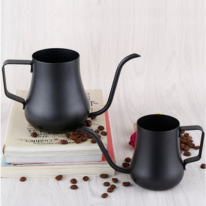 Black Curvy Stainless Steel Pour-Over Goose-neck Coffee Pot | Your Magic Mug