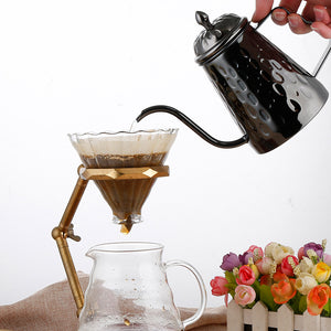 Rose Gold Or Black Pour-Over Gooseneck Kettle Coffee Pot & Lid