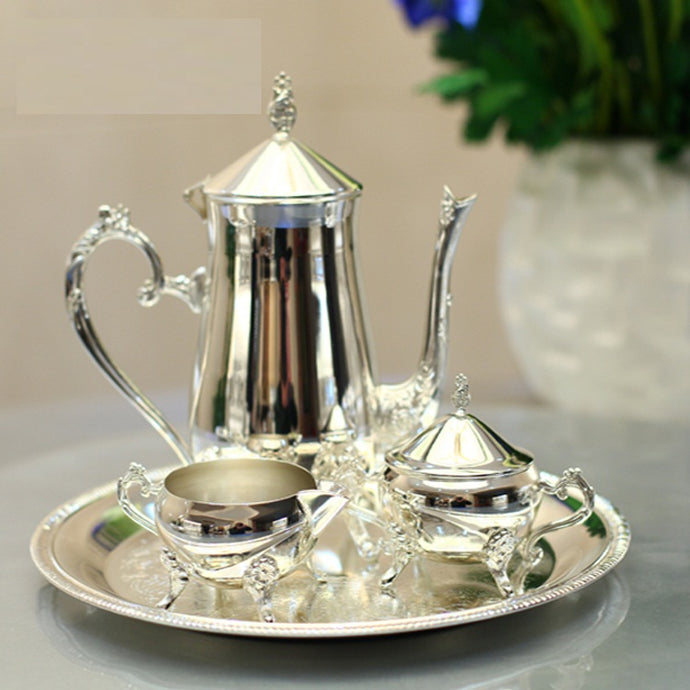 Chic Antique Silver Tea Set Stainless Steel | Your Magic Mug