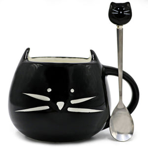 Black & White Cat With Spoon