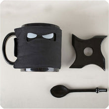 Black Ninja with Mask, Sword and Shuriken - 4 pcs