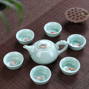 Chinese Celadon Tea Sets - 7 Pieces | Your Magic Mug