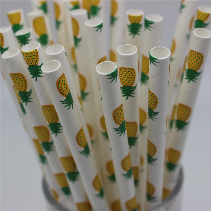 Pineapple Paper Straws 25pcs/lot