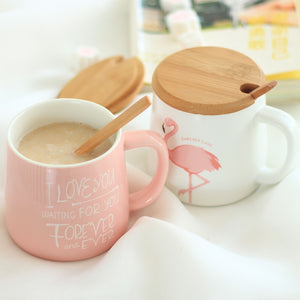 Cute Pink Flamingo Mug with Lid and Spoon | Your Magic Mug