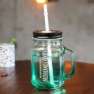 Colorful Mason Jar with Lid and Straw | Your Magic Mug