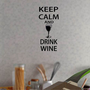 Keep Calm and Drink Wine Wall Sticker