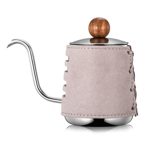 Elegant Pour-Over Coffee Pot with Extra Narrowed Gooseneck Spout and Synthetic Leather Wrapping | Your Magic Mug
