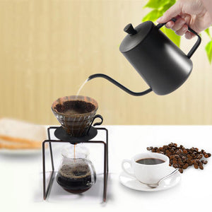 Black Pour-Over Goose-neck Coffee Pot & Lid