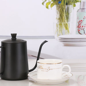 Black Pour-Over Goose-neck Coffee Pot & Lid | Your Magic Mug