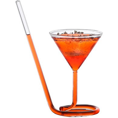 Creative Martini Glass with Straw - Set of 4 | Your Magic Mug
