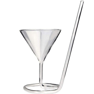 Creative Martini Glass with Straw - Set of 4 | Your Magic Mug